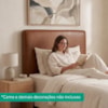 Cabeceira Painel Suspenso Solteiro 100 cm Luna Retangular Corino Avela Camel Artte