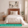 Cabeceira Painel Suspenso Solteiro 100 cm Luna Retangular Corino Avela Camel Artte