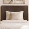 Cabeceira Painel Suspenso Solteiro 100 cm Luna Retangular Corino Canela Artte