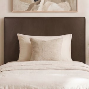 Cabeceira Painel Suspenso Solteiro 100 cm Luna Retangular Corino Canela Artte