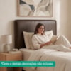 Cabeceira Painel Suspenso Solteiro 100 cm Luna Retangular Corino Canela Artte