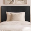 Cabeceira Painel Suspenso Solteiro 100 cm Luna Retangular Corino Preto Artte