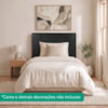 Cabeceira Painel Suspenso Solteiro 100 cm Luna Retangular Corino Preto Artte
