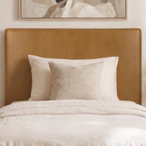 Cabeceira Painel Suspenso Solteiro 100 cm Luna Retangular Corino Whiskey Artte