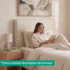 Cabeceira Painel Suspenso Solteiro 100 cm Luna Retangular Linho Cru Artte