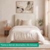 Cabeceira Painel Suspenso Solteiro 100 cm Luna Retangular Linho Cru Artte