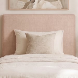 Cabeceira Painel Suspenso Solteiro 100 cm Luna Retangular Linho Rose Artte