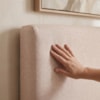 Cabeceira Painel Suspenso Solteiro 100 cm Luna Retangular Linho Rose Artte