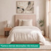 Cabeceira Painel Suspenso Solteiro 100 cm Luna Retangular Linho Rose Artte