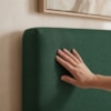 Cabeceira Painel Suspenso Solteiro 100 cm Luna Retangular Linho Verde Musgo Artte