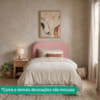 Cabeceira Painel Suspenso Solteiro 90 cm Alana Organica Boucle Rosa Artte