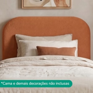 Cabeceira Painel Suspenso Solteiro 90 cm Alana Organica Boucle Terracota Artte