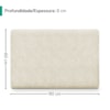 Cabeceira Painel Suspenso Solteiro 90 cm Luna Retangular Boucle Bege Artte