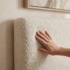 Cabeceira Painel Suspenso Solteiro 90 cm Luna Retangular Boucle Bege Artte