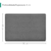 Cabeceira Painel Suspenso Solteiro 90 cm Luna Retangular Boucle Cinza Artte