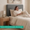 Cabeceira Painel Suspenso Solteiro 90 cm Luna Retangular Boucle Cinza Artte