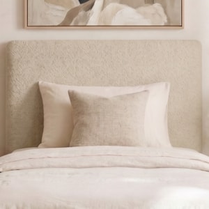 Cabeceira Painel Suspenso Solteiro 90 cm Luna Retangular Boucle Creme Artte