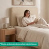 Cabeceira Painel Suspenso Solteiro 90 cm Luna Retangular Boucle Creme Artte