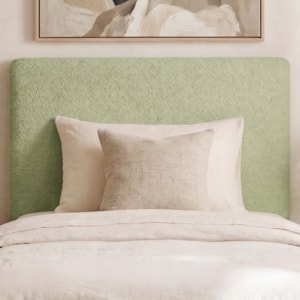Cabeceira Painel Suspenso Solteiro 90 cm Luna Retangular Boucle Oliva Artte