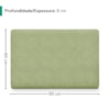 Cabeceira Painel Suspenso Solteiro 90 cm Luna Retangular Boucle Oliva Artte
