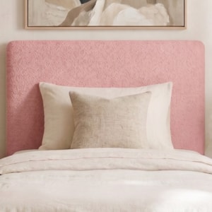 Cabeceira Painel Suspenso Solteiro 90 cm Luna Retangular Boucle Rosa Artte