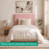 Cabeceira Painel Suspenso Solteiro 90 cm Luna Retangular Boucle Rosa Artte