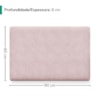Cabeceira Painel Suspenso Solteiro 90 cm Luna Retangular Boucle Rose Artte