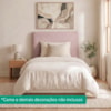 Cabeceira Painel Suspenso Solteiro 90 cm Luna Retangular Boucle Rose Artte