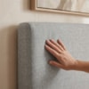 Cabeceira Painel Suspenso Solteiro 90 cm Luna Retangular Linho Cinza Artte