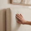 Cabeceira Painel Suspenso Solteiro 90 cm Luna Retangular Linho Cru Artte