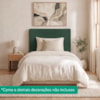 Cabeceira Painel Suspenso Solteiro 90 cm Luna Retangular Linho Verde Musgo Artte