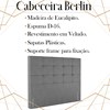 Cabeceira Queen 158 cm Berlin Veludo Cinza Soon