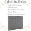 Cabeceira Queen 158 cm Berlin Veludo Cinza Soon