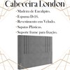 Cabeceira Queen 158 cm London Veludo Cinza Soon