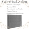 Cabeceira Queen 158 cm London Veludo Cinza Soon