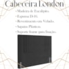 Cabeceira Queen 158 cm London Veludo Preto Soon