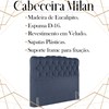 Cabeceira Queen 158 cm Milan Veludo Azul Soon