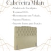 Cabeceira Queen 158 cm Milan Veludo Bege Soon