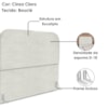 Cabeceira Queen 160 cm Com Frame Alana Boucle Cinza Claro Artte