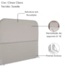 Cabeceira Queen 160 cm Com Frame Alana Suede Cinza Claro Artte