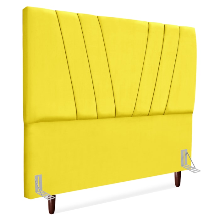 Cabeceira Queen 160 cm Com Frame Belgica Suede Amarelo Artte