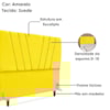 Cabeceira Queen 160 cm Com Frame Belgica Suede Amarelo Artte