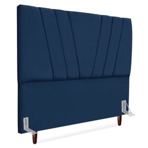 Cabeceira Queen 160 cm Com Frame Belgica Suede Azul Marinho Artte