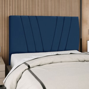 Cabeceira Queen 160 cm Com Frame Belgica Suede Azul Marinho Artte