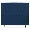 Cabeceira Queen 160 cm Com Frame Belgica Suede Azul Marinho Artte