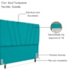 Cabeceira Queen 160 cm Com Frame Belgica Suede Azul Turquesa Artte