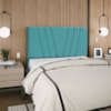 Cabeceira Queen 160 cm Com Frame Belgica Suede Azul Turquesa Artte