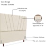 Cabeceira Queen 160 cm Com Frame Belgica Suede Bege Artte