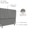 Cabeceira Queen 160 cm Com Frame Belgica Suede Cinza Artte