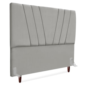 Cabeceira Queen 160 cm Com Frame Belgica Suede Cinza Claro Artte